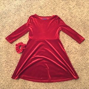 Red velvet dress+Scrunchie